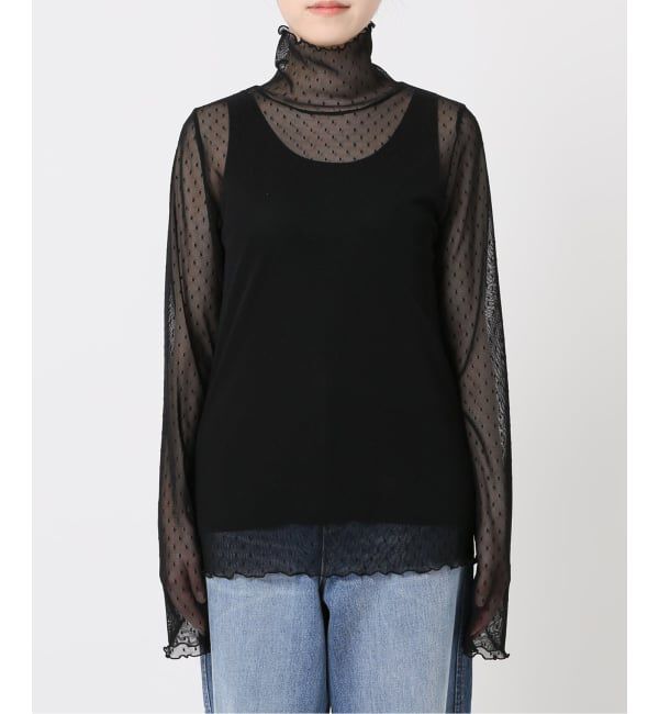 Spick and Span「《追加》ドットチュールハイネックプルオーバー」|Tシャツ・カットソー|