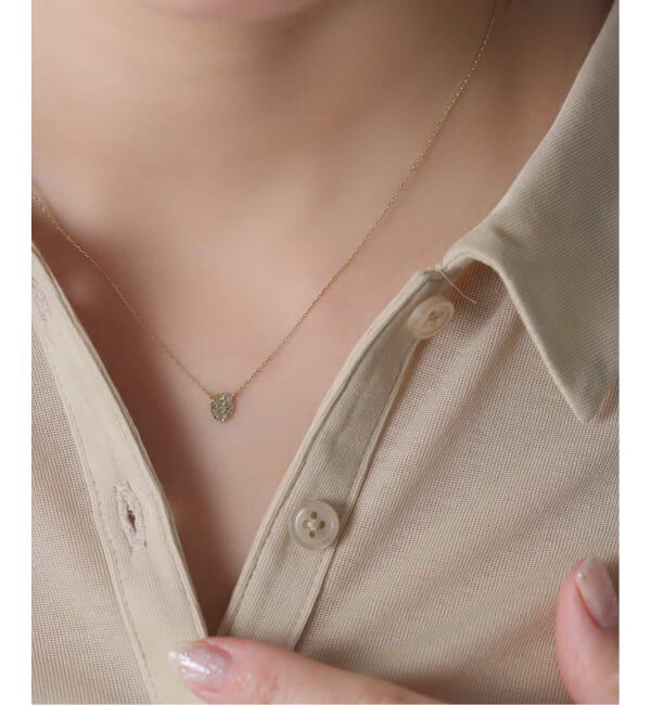Lilas by Spick&Span「テクスチャーオーバルモチーフネックレス K10」|ネックレス|