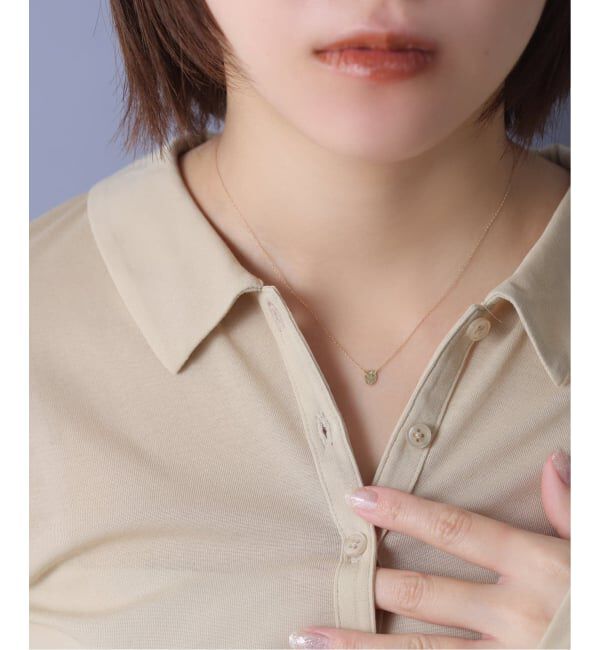 Lilas by Spick&Span「テクスチャーオーバルモチーフネックレス K10」|ネックレス|