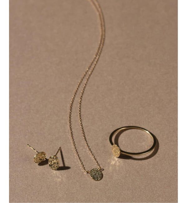 Lilas by Spick&Span「テクスチャーオーバルモチーフネックレス K10」|ネックレス|