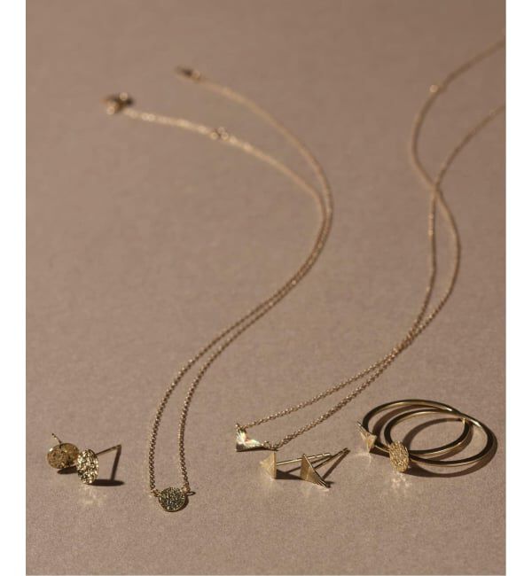 Lilas by Spick&Span「テクスチャーオーバルモチーフネックレス K10」|ネックレス|