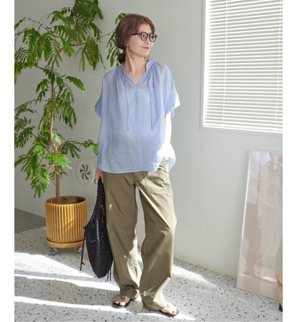 Spick and Span「《予約》ラミーミックススキッパーブラウス」|シャツ・ブラウス|