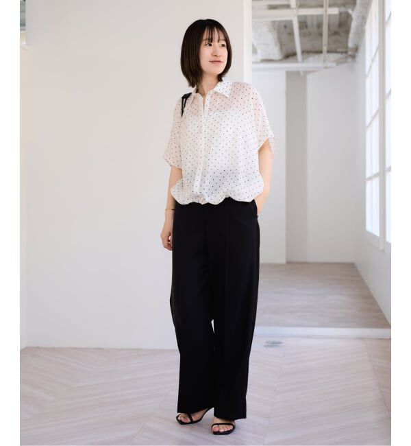 U by SPICK&SPAN「《予約》ツイルイージーパンツ」|スラックス|