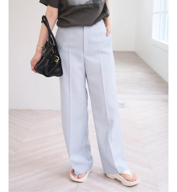 U by SPICK&SPAN「《予約》ツイルイージーパンツ」|スラックス|