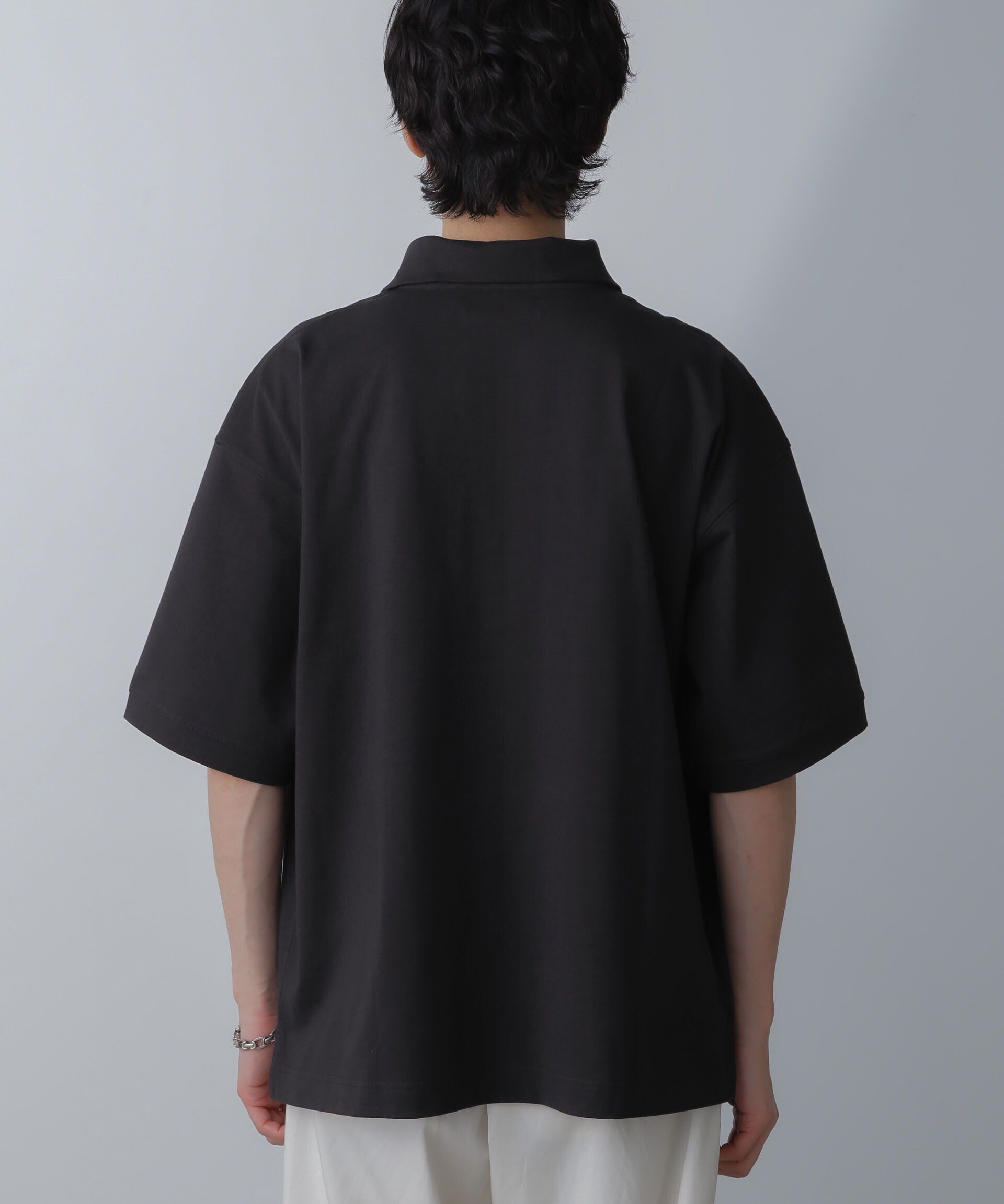 nano･universe「HALF ZIP ワイドシルエット Tシャツ 半袖」|Tシャツ・カットソー|
