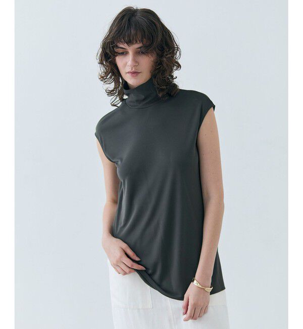 BEIGE,「【ロングセラー】MELLE / ハイストレッチ ハイネックカットソー」|Tシャツ・カットソー|
