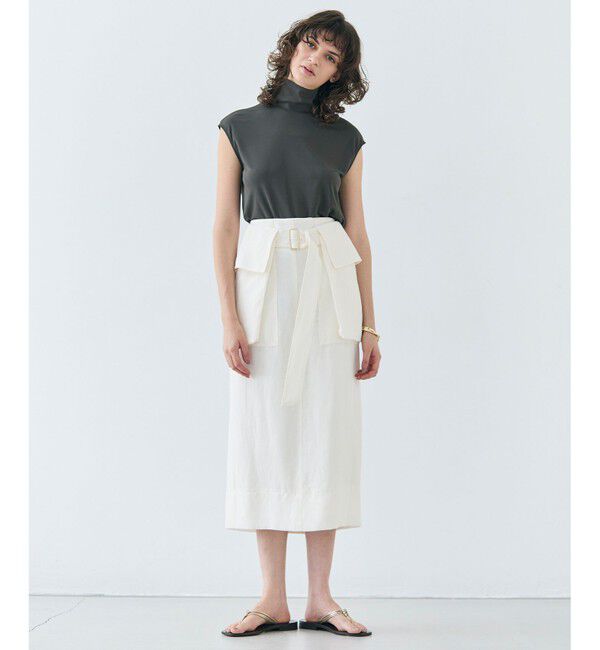 BEIGE,「【ロングセラー】MELLE / ハイストレッチ ハイネックカットソー」|Tシャツ・カットソー|