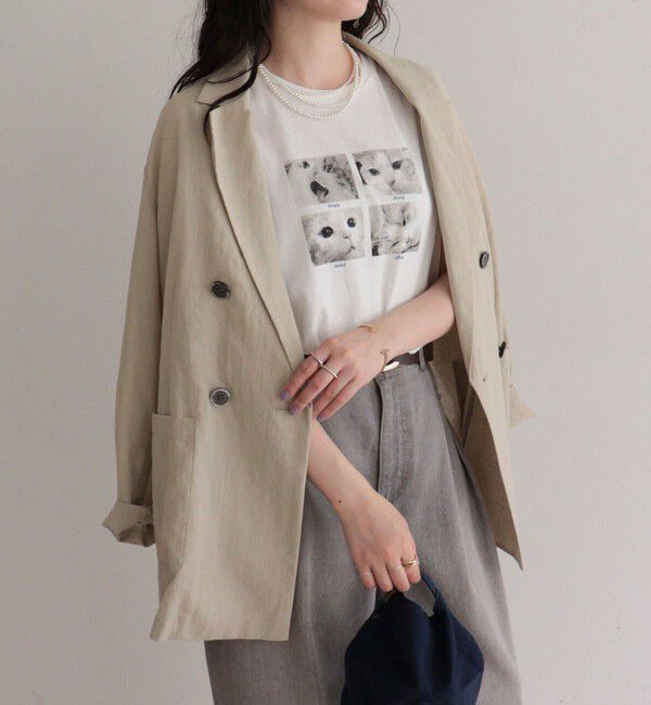 fredy emue「刺しゅう入りCAT PHOTO Tシャツ」|Tシャツ・カットソー|