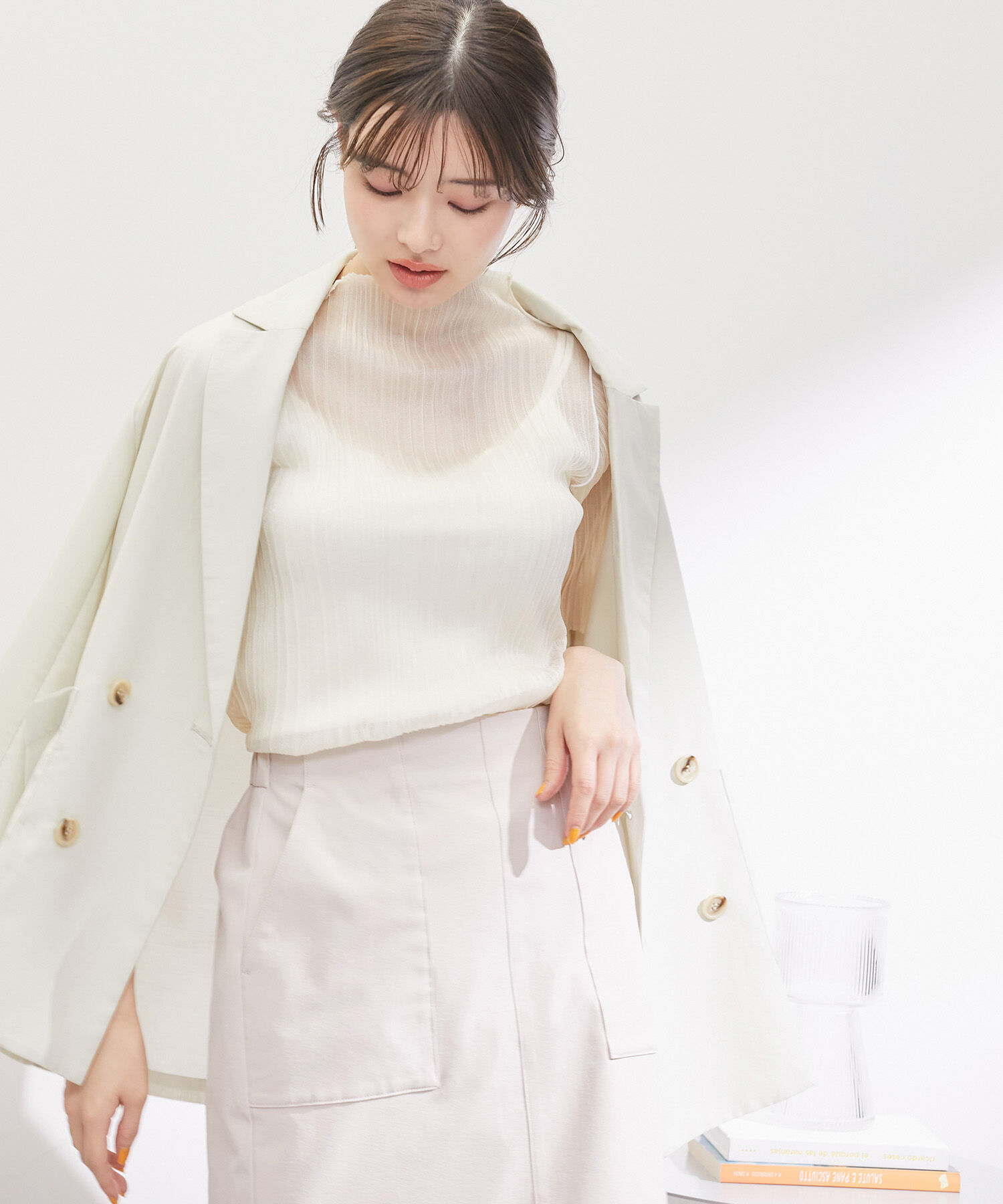 Rope&rsquo;Picnic「シアープリ－ツプチハイネックカットトップス」|Tシャツ・カットソー|