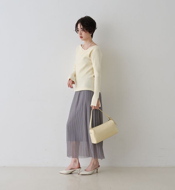 Rouge vif「【一部店舗限定】ドレープスリットスリーブリブニット」|ニット・セーター|