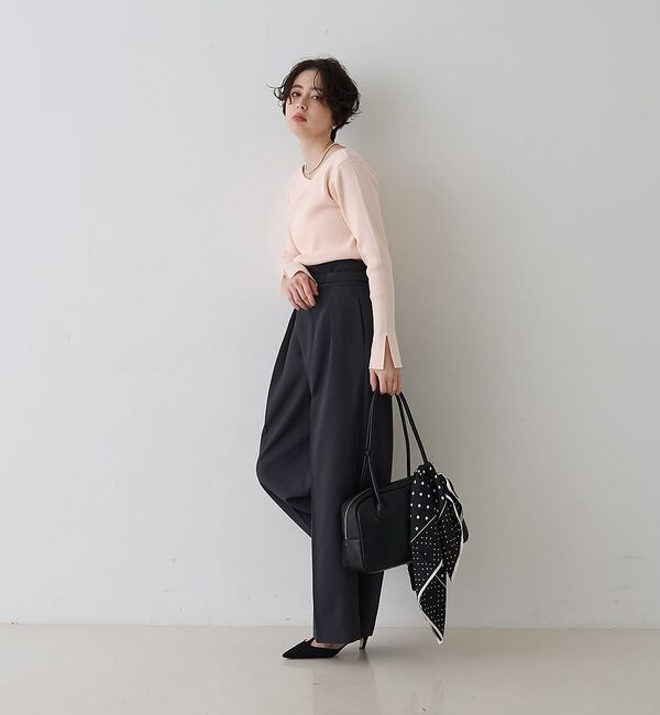 Rouge vif「【一部店舗限定】ドレープスリットスリーブリブニット」|ニット・セーター|