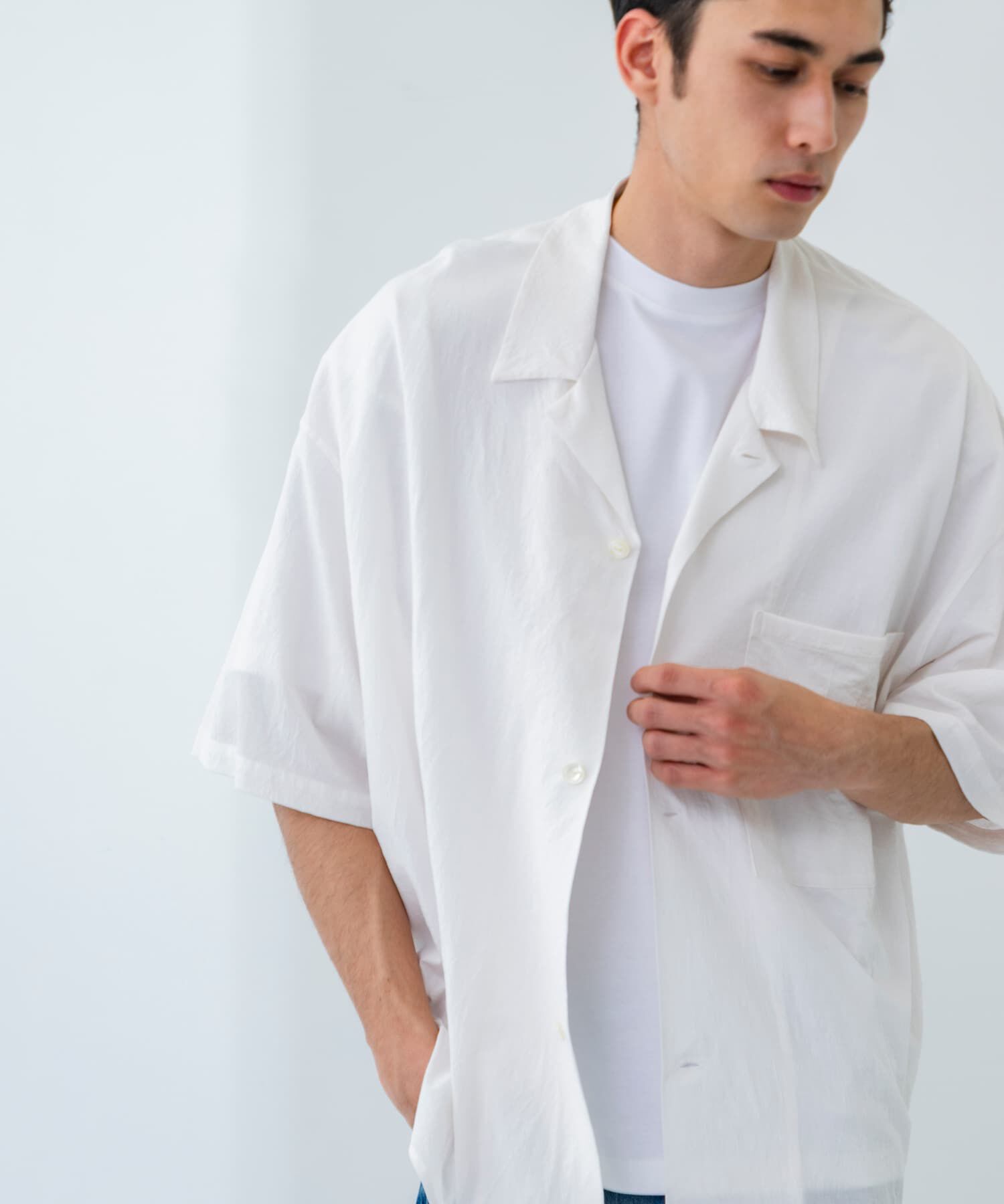 URBAN RESEARCH「GGG　Open Collar Short-Sleeve Shirts」|シャツ・ブラウス|ホワイト