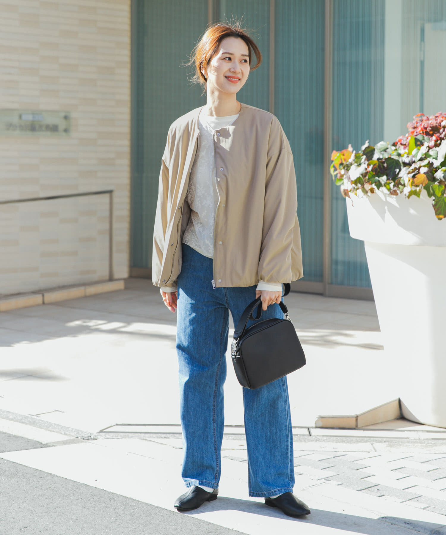URBAN RESEARCH DOORS「撥水中綿ノーカラーコート」|ノーカラーコート|
