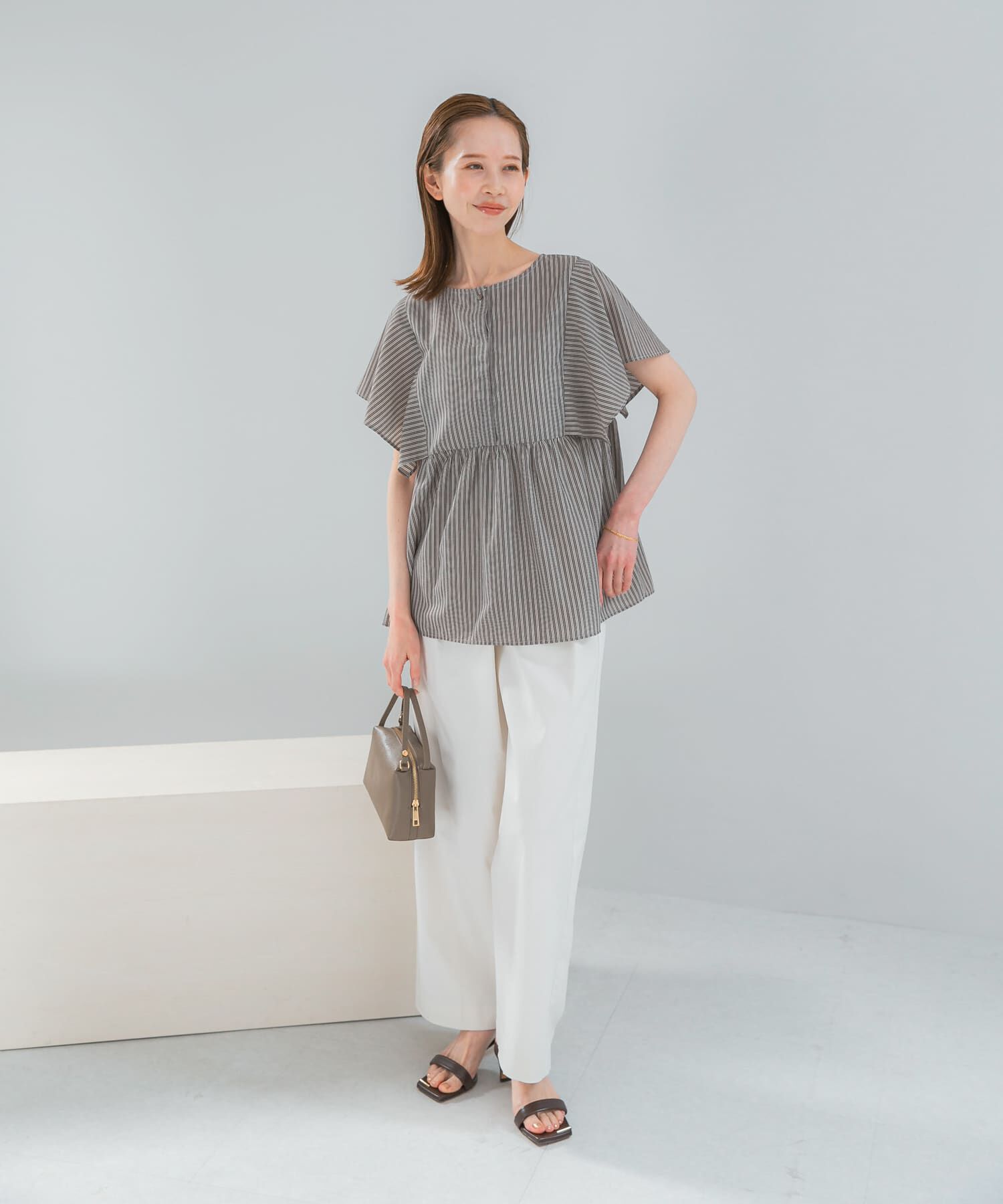 URBAN RESEARCH ROSSO「『WEB限定』『UR TECH Smart Linen Touch』フレアスリーブブラウス」|シャツ・ブラウス|