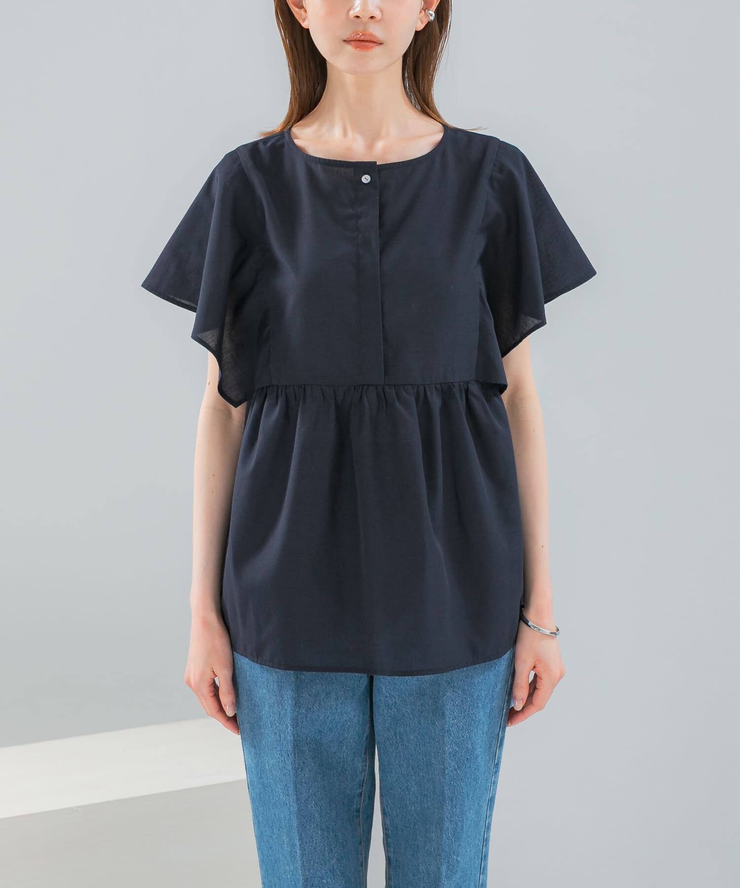 URBAN RESEARCH ROSSO「『WEB限定』『UR TECH Smart Linen Touch』フレアスリーブブラウス」|シャツ・ブラウス|
