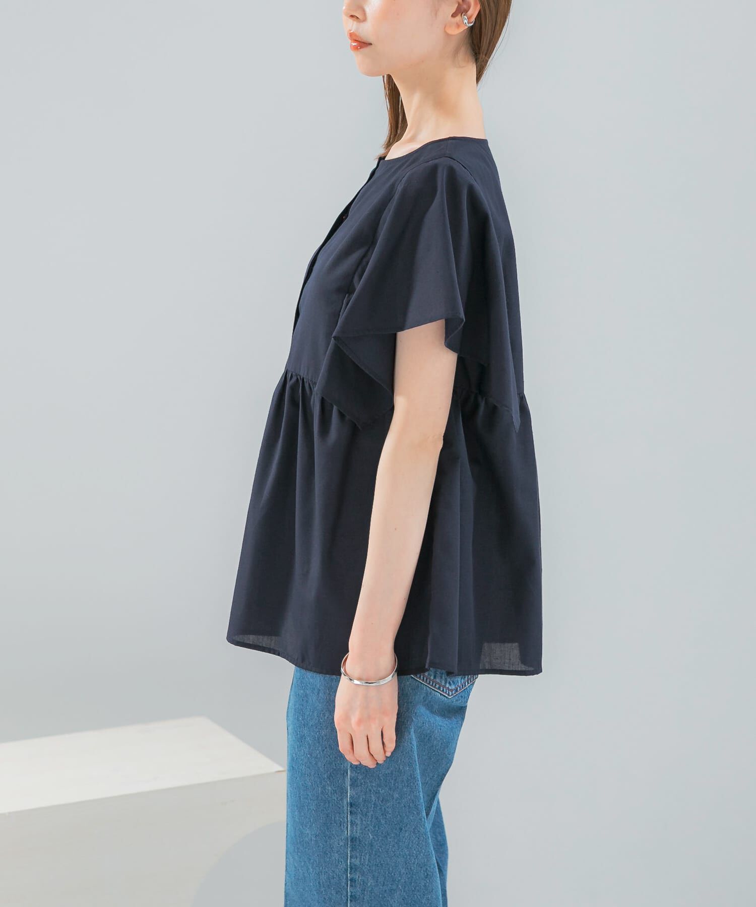 URBAN RESEARCH ROSSO「『WEB限定』『UR TECH Smart Linen Touch』フレアスリーブブラウス」|シャツ・ブラウス|