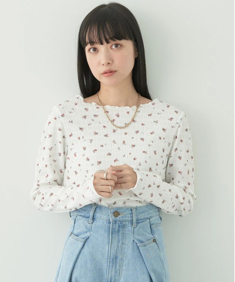 earth music&ecology「フラワーメロープルオーバー」|シャツ・ブラウス|アイボリー