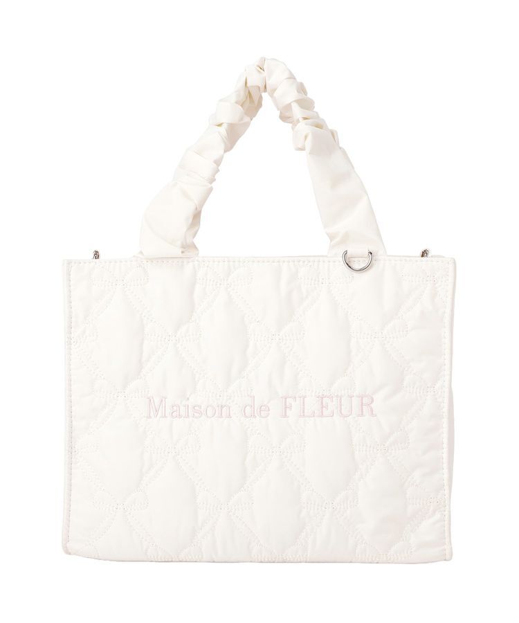 Maison de FLEUR「ギャザーハンドル2Wayリボンキルティングトート」|ハンドバッグ|