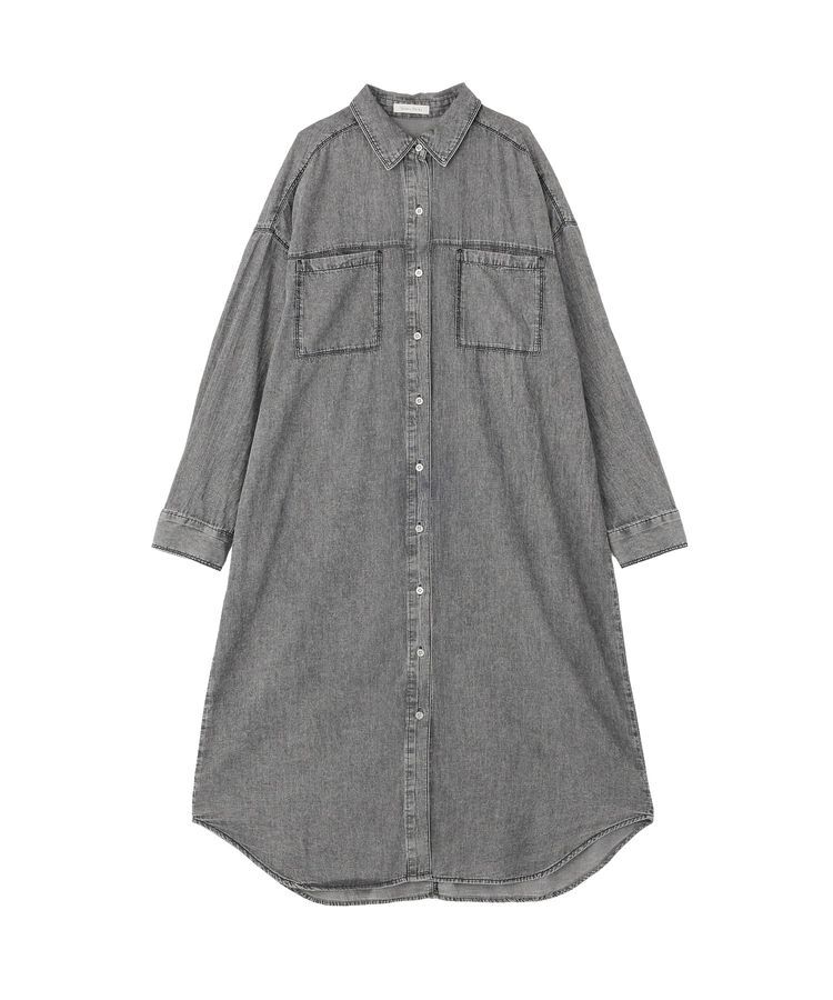 Green Parks「シアーデニムシャツワンピース」|ワンピース|Black