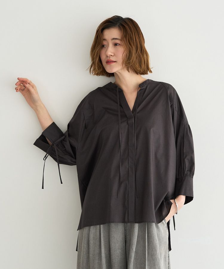 YECCA VECCA「【ORGABITS】5分袖スキッパーシャツ」|シャツ・ブラウス|