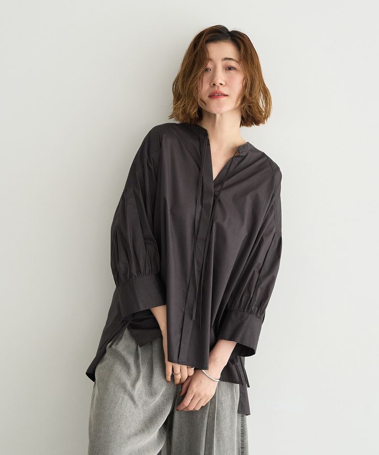 YECCA VECCA「【ORGABITS】5分袖スキッパーシャツ」|シャツ・ブラウス|
