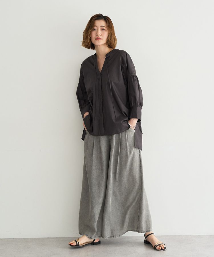 YECCA VECCA「【ORGABITS】5分袖スキッパーシャツ」|シャツ・ブラウス|