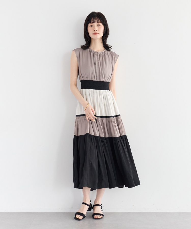 YECCA VECCA「マルチカラーシャーリングワンピース」|ワンピース|