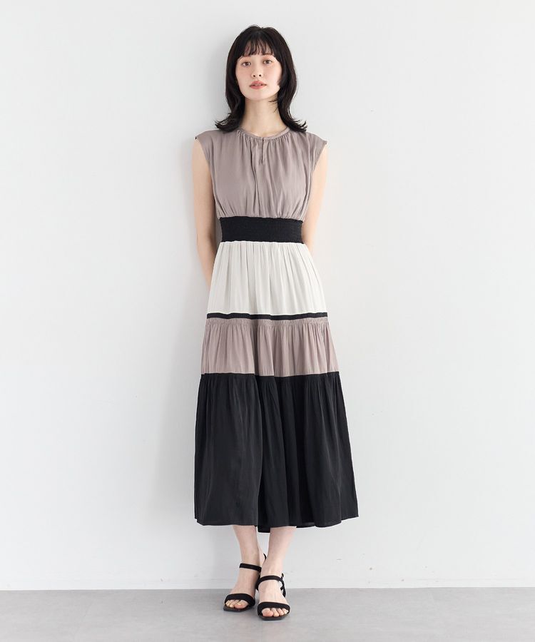 YECCA VECCA「マルチカラーシャーリングワンピース」|ワンピース|
