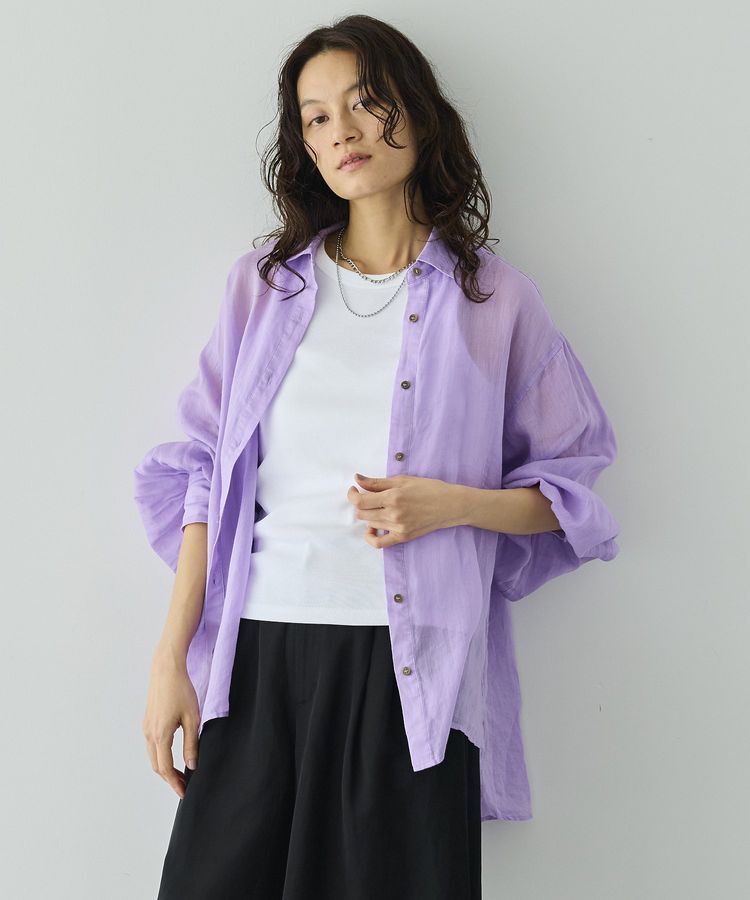 GARAGE OF GOOD CLOTHING「リネンギャザースリーブブラウス」|シャツ・ブラウス|