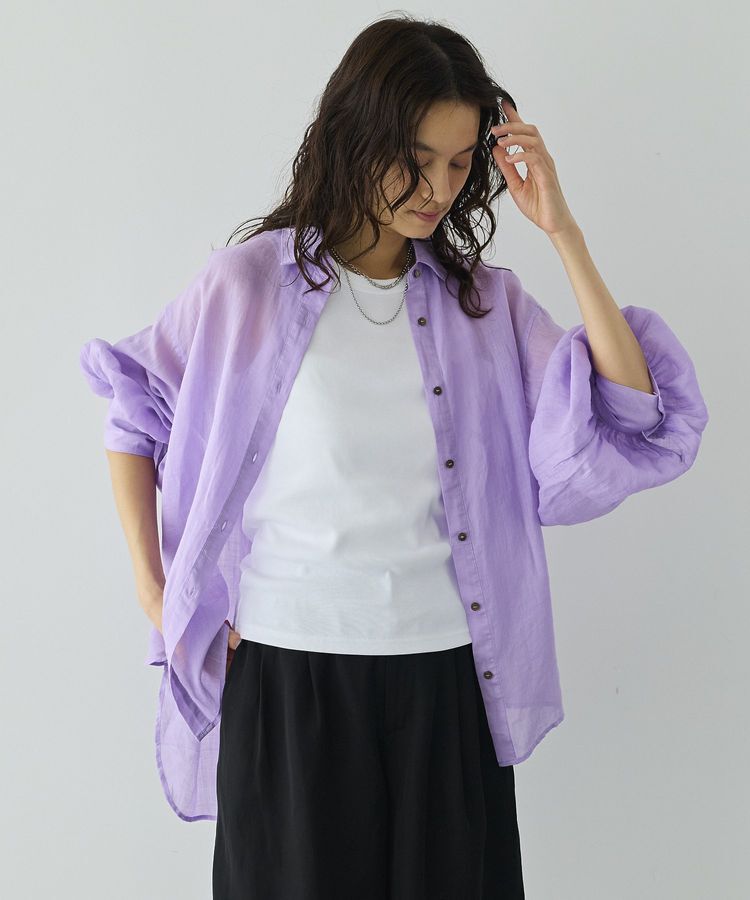 GARAGE OF GOOD CLOTHING「リネンギャザースリーブブラウス」|シャツ・ブラウス|