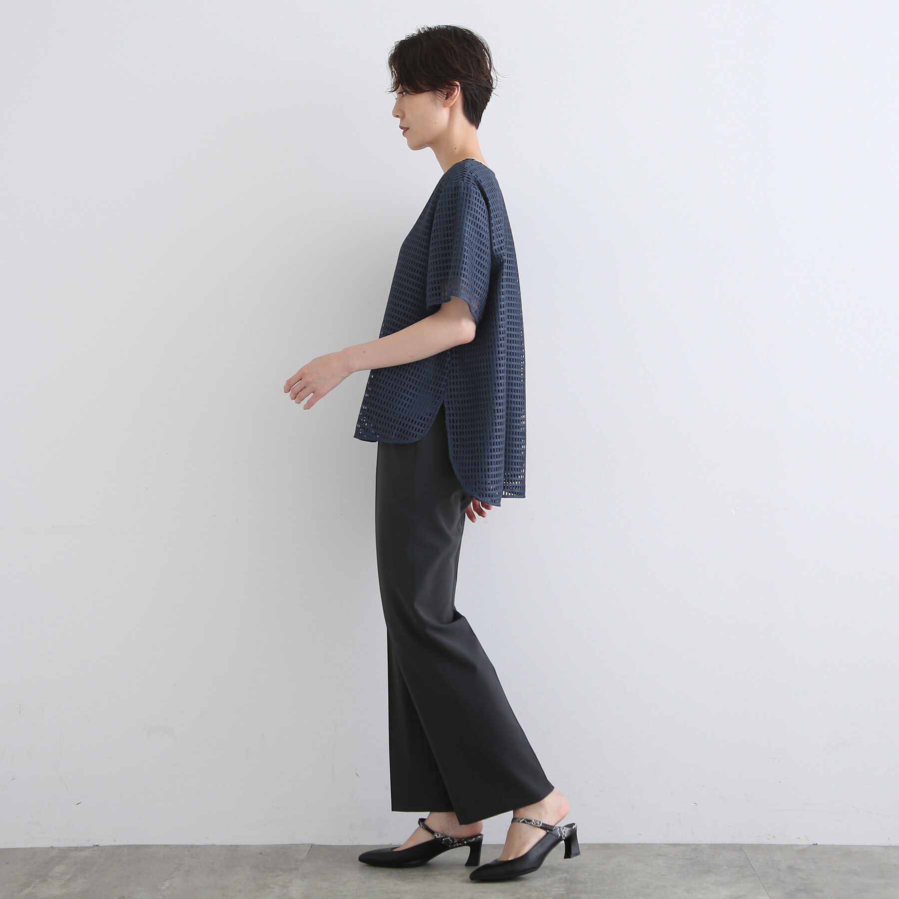 INDIVI「【洗える/日本製】ストレッチタックテーパードパンツ」|その他|