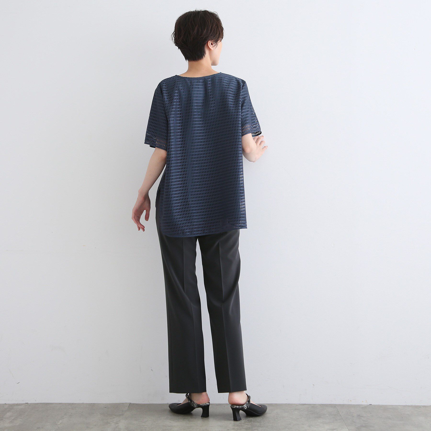 INDIVI「【洗える/日本製】ストレッチタックテーパードパンツ」|その他|