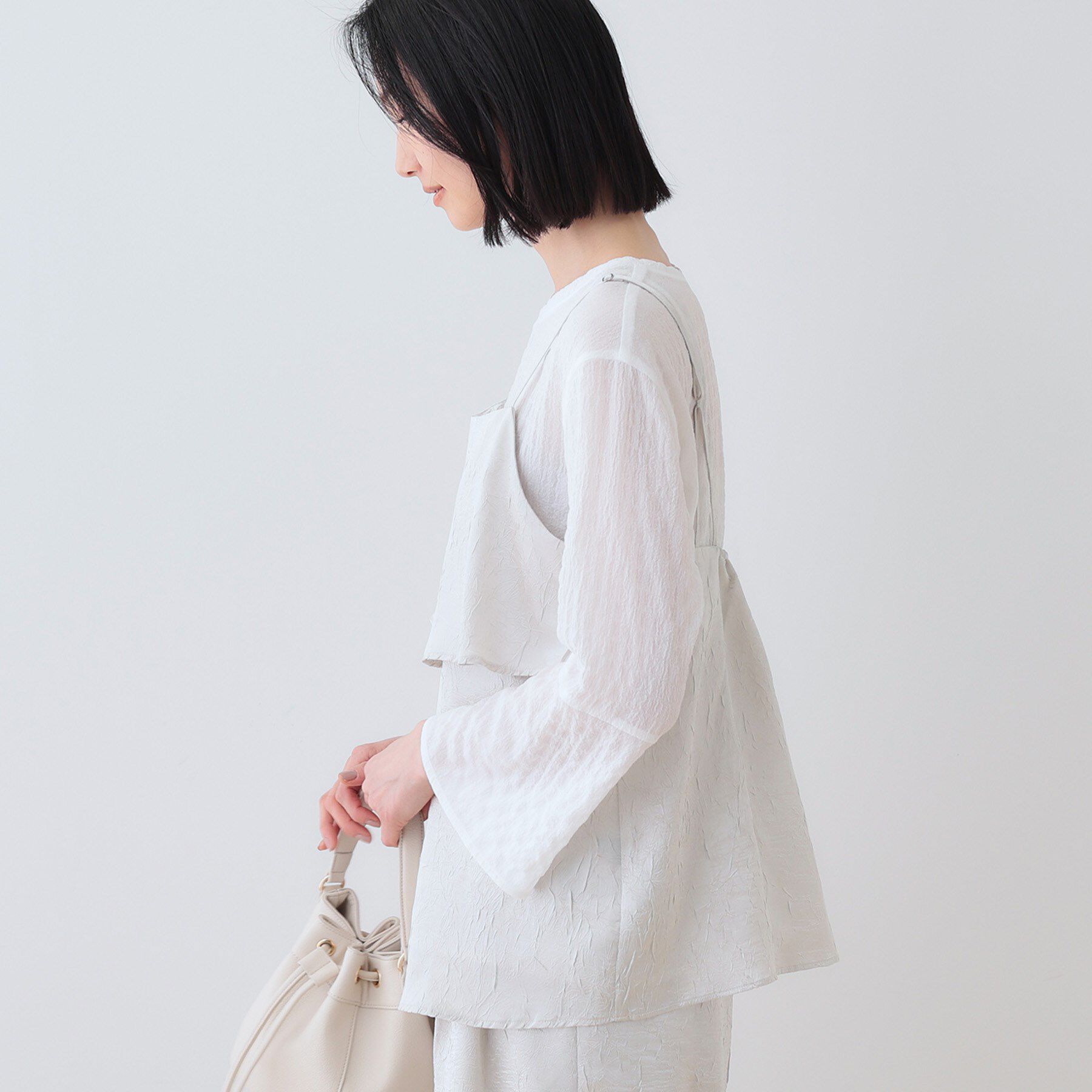 INDIVI「【2点セット／洗える】カセット服 キャミ＆ブラウス セットトップス」|その他|