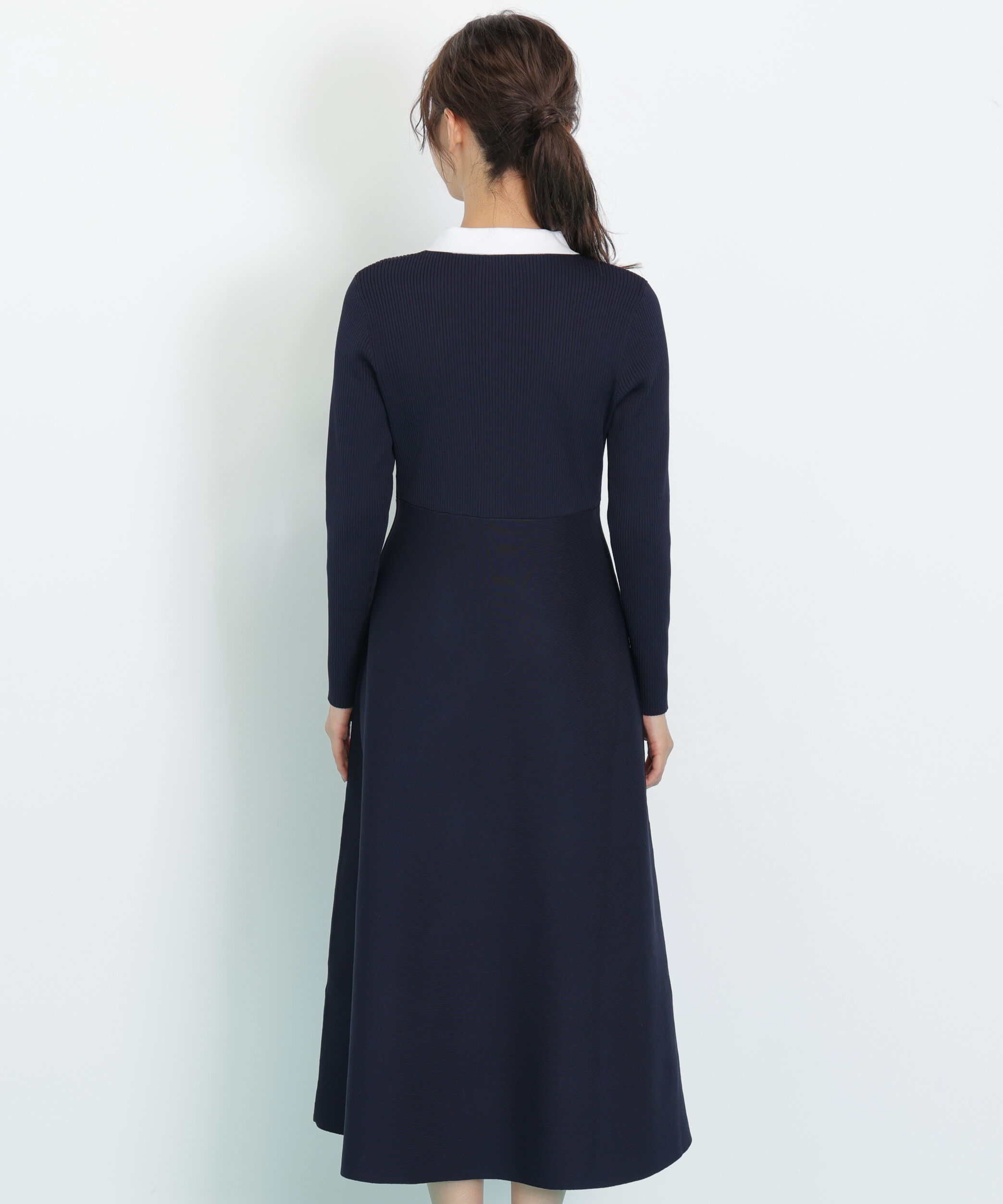  「長袖ポロネックニットワンピース」|ワンピース|
