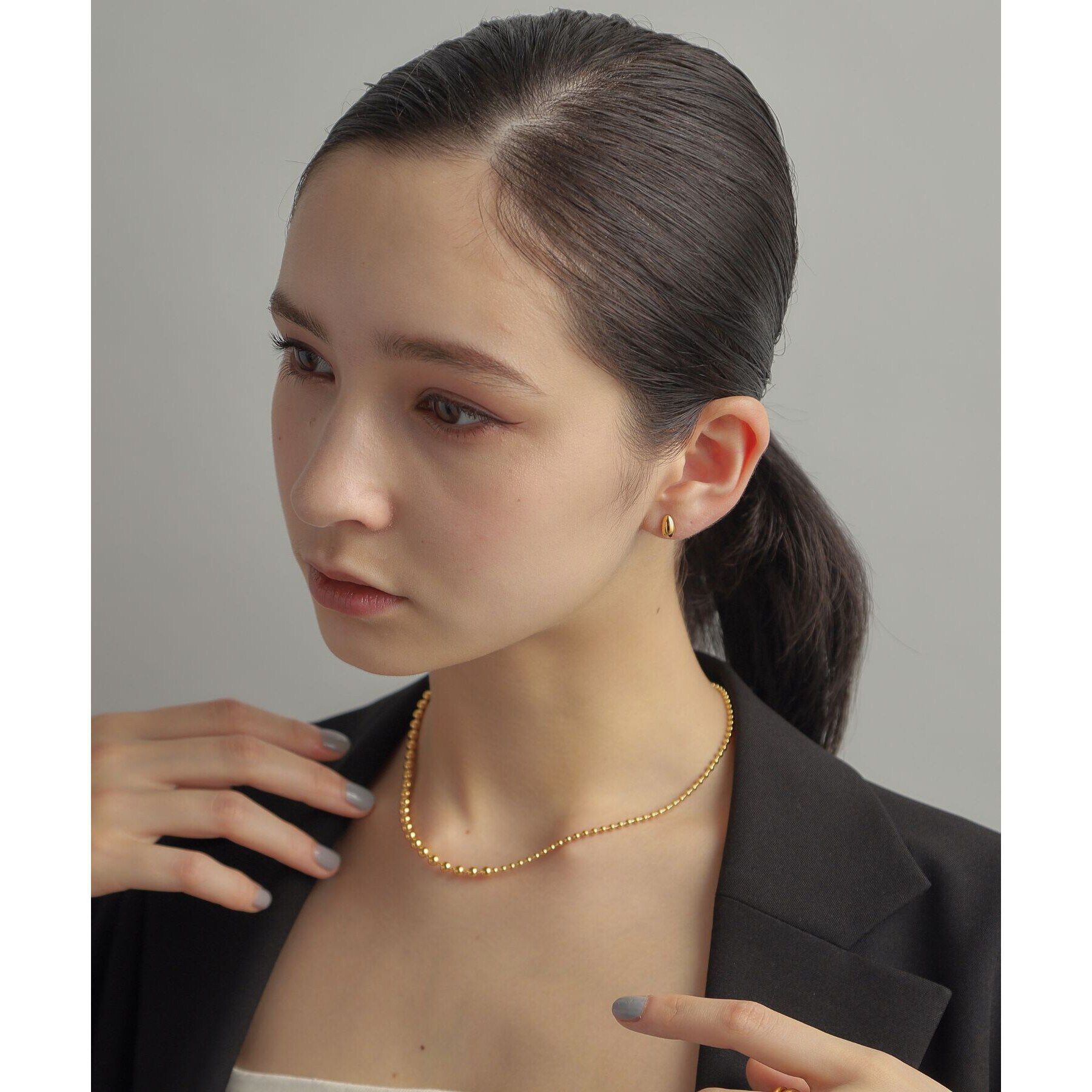 COCOSHNIK ONKITSCH「シルバー デザインチェーン ミックスボールネックレス GP」|ネックレス|