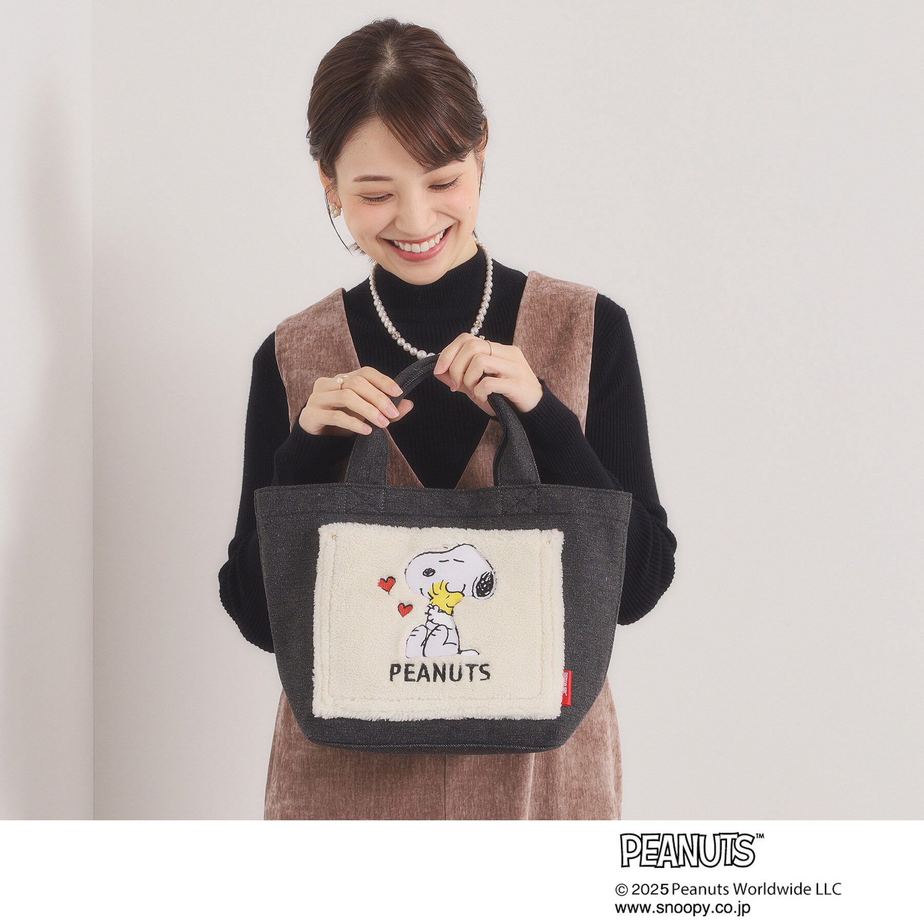 ITS&rsquo;DEMO「＜PEANUTS＞ボア切替ミニトート」|トートバッグ|