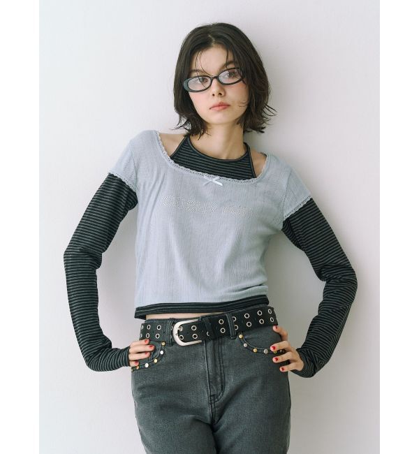 jouetie「レイヤードライクホルターネックトップス」|Tシャツ・カットソー|ブルー