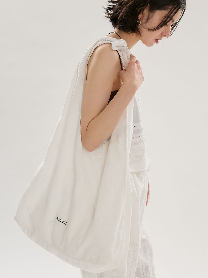 emmi atelier「レースパッチワークバッグ」|ハンドバッグ|WHT