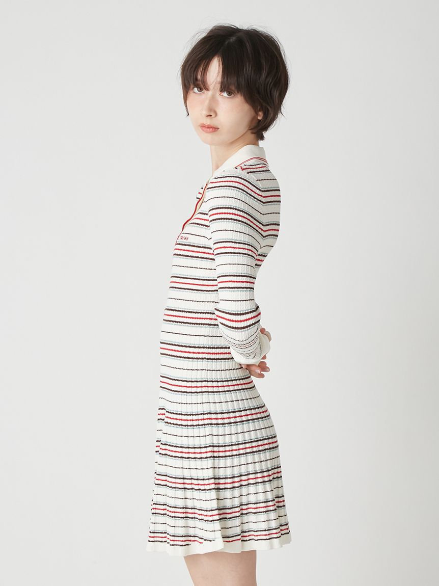 LILY BROWN「ロゴ刺繍ポロニットミニワンピース」|ワンピース|