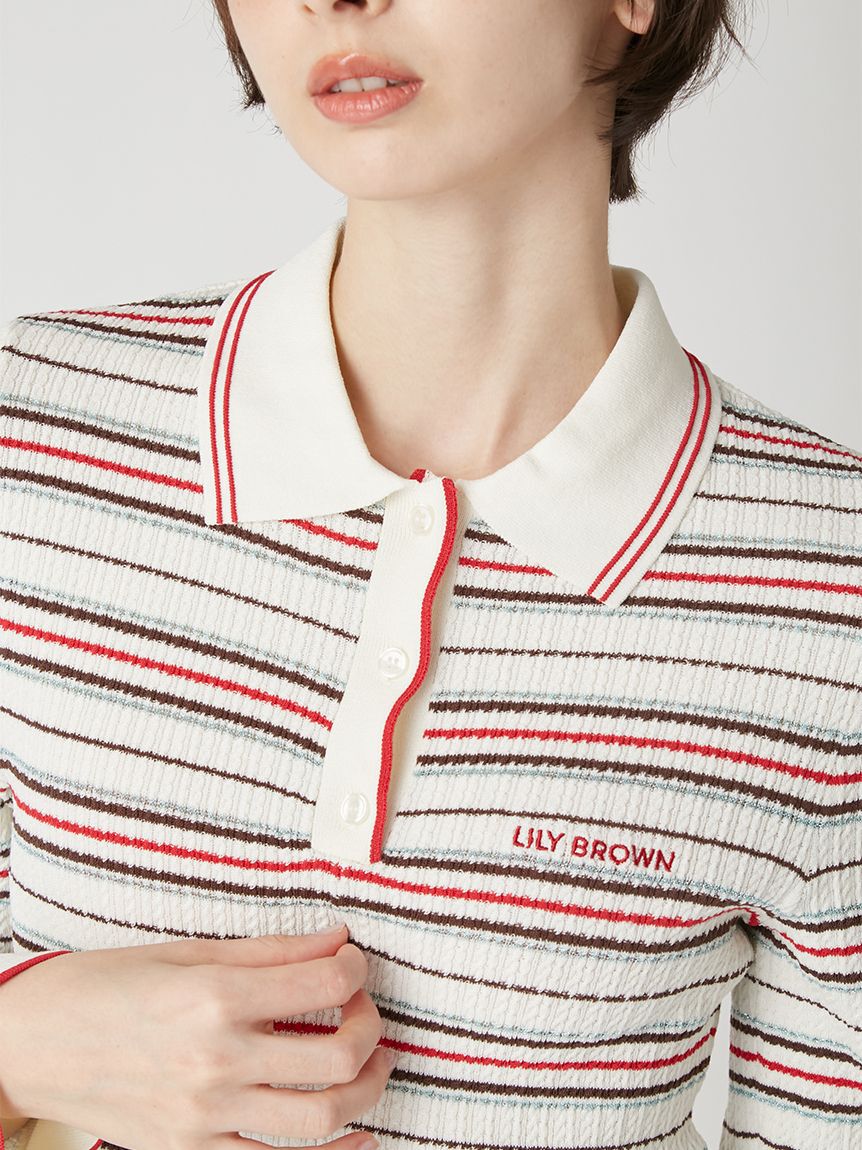 LILY BROWN「ロゴ刺繍ポロニットミニワンピース」|ワンピース|