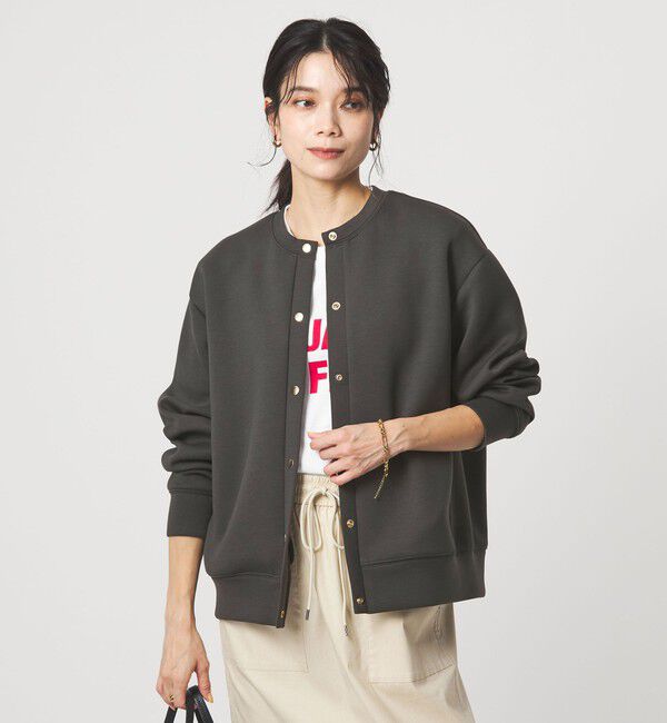 UNITED ARROWS green label relaxing「ダンボール ノーカラー カーディガン」|カーディガン|DK.GRAY