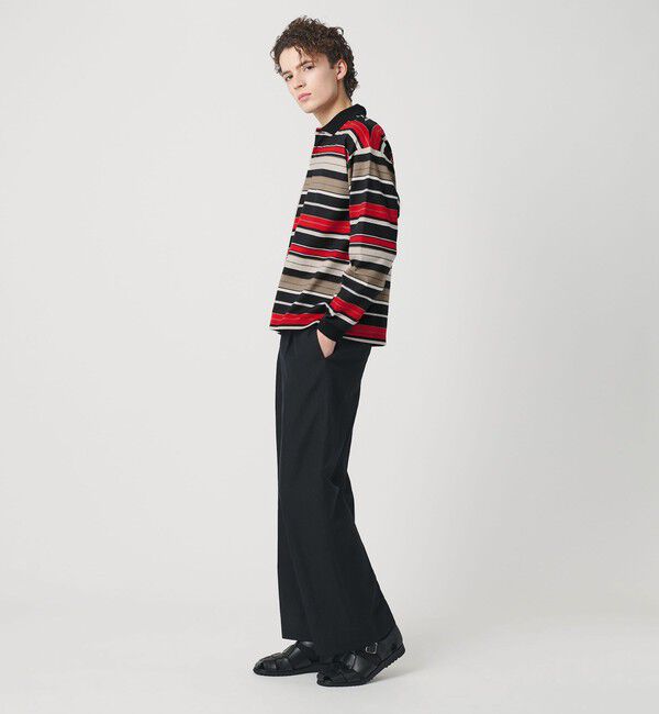 BEAUTY&YOUTH UNITED ARROWS「マルチ ボーダー ロング スリーブ ポロカラー カットソー」|Tシャツ・カットソー|