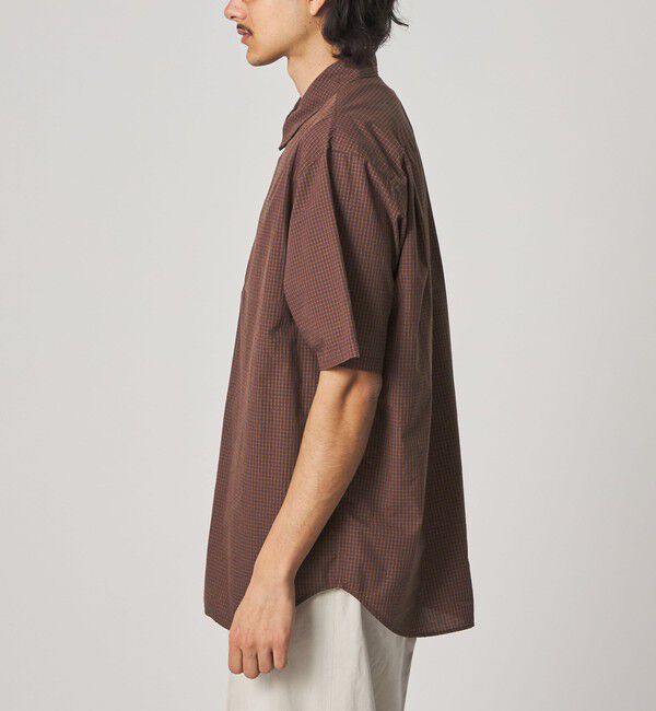 STEVEN ALAN「＜Steven Alan＞ オーガニックコットン チェック ジップ プルオーバー ショートスリーブ シャツ」|シャツ・ブラウス|