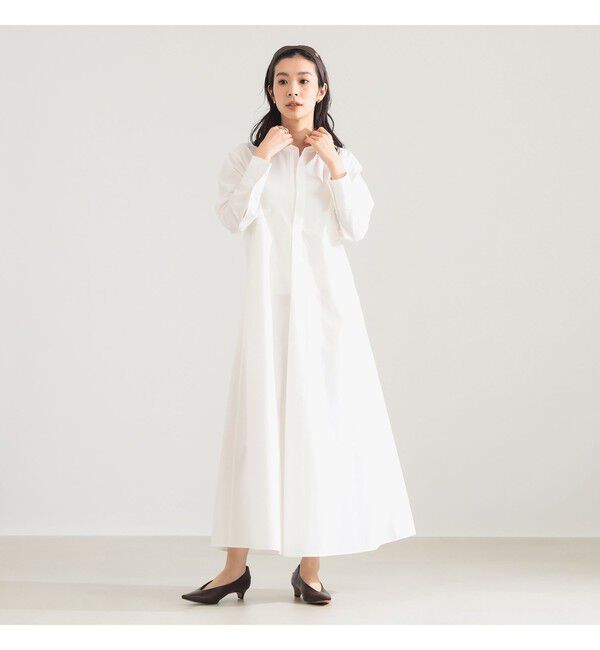 Demi-Luxe BEAMS 「コットンナイロン フレア シャツワンピース」|ワンピース|