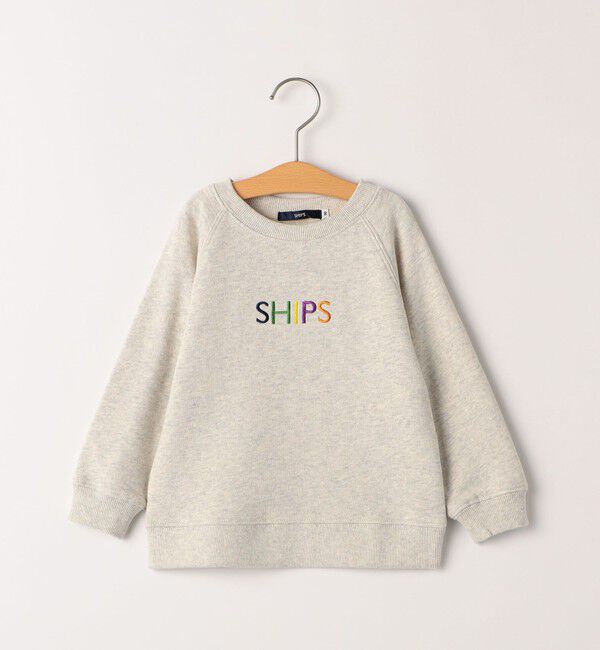 SHIPS KIDS「SHIPS KIDS:80～90cm / 刺繍 ロゴ スウェット」|スウェット・ジャージ|ライトグレー
