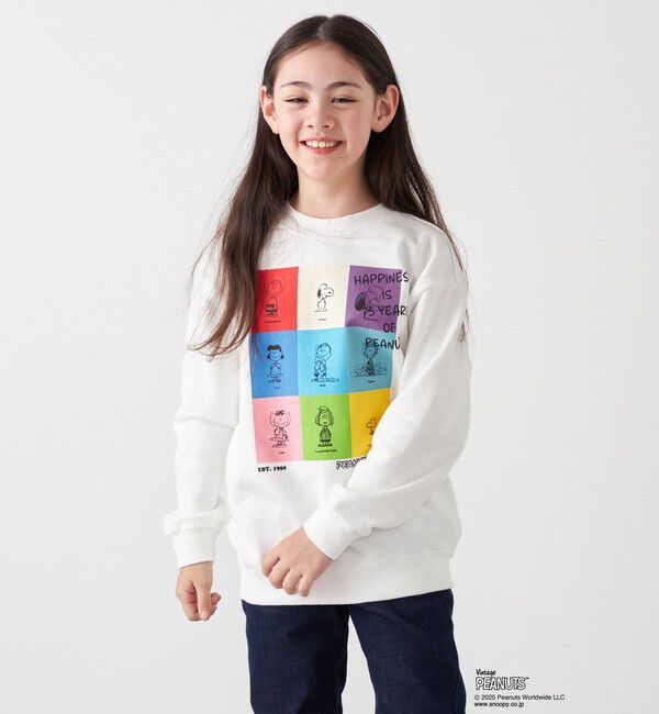 SHIPS any「SHIPS any: SNOOPY コラボ 75th ブロック グラフィック プリント スウェット <KIDS>」|スウェット・ジャージ|