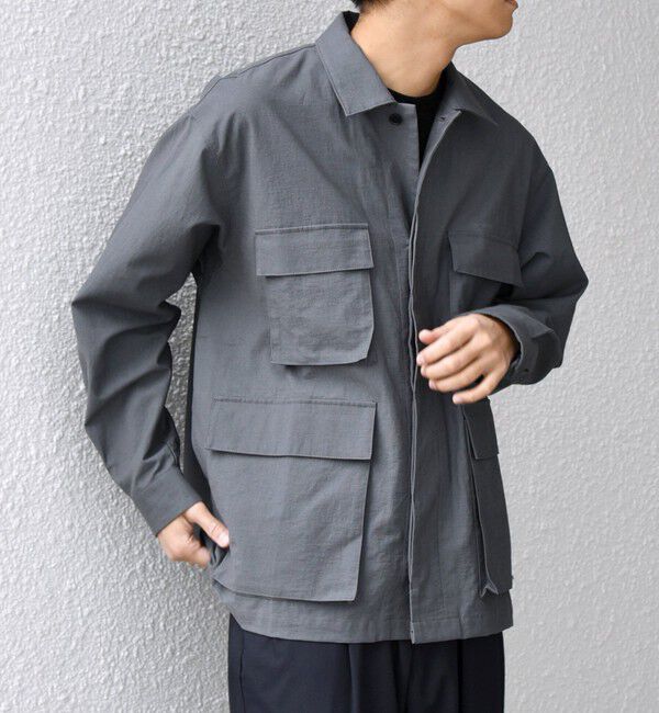 SHIPS any「SHIPS any: コットン/ナイロン ワッシャー BDU シャツ ジャケット (セットアップ対応)◇」|シャツ・ブラウス|