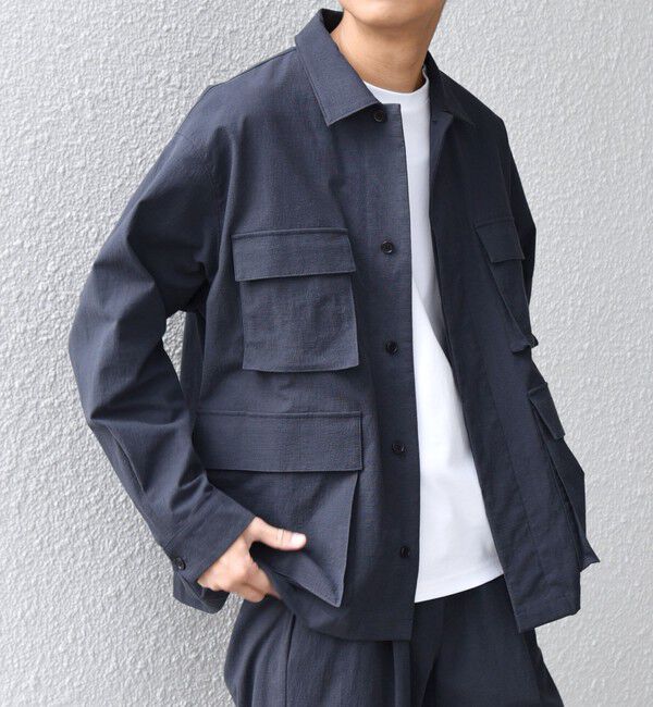 SHIPS any「SHIPS any: コットン/ナイロン ワッシャー BDU シャツ ジャケット (セットアップ対応)◇」|シャツ・ブラウス|