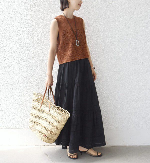 SHIPS for women「《予約》〈手洗い可能〉レース ジャカード 2WAY ノースリーブ カットソー」|Tシャツ・カットソー|