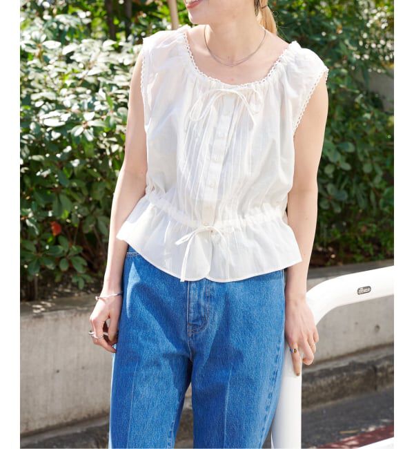 OUTDOOR PRODUCTS Usual Things「≪予約≫ピンタックレースノースリブラウス」|シャツ・ブラウス|